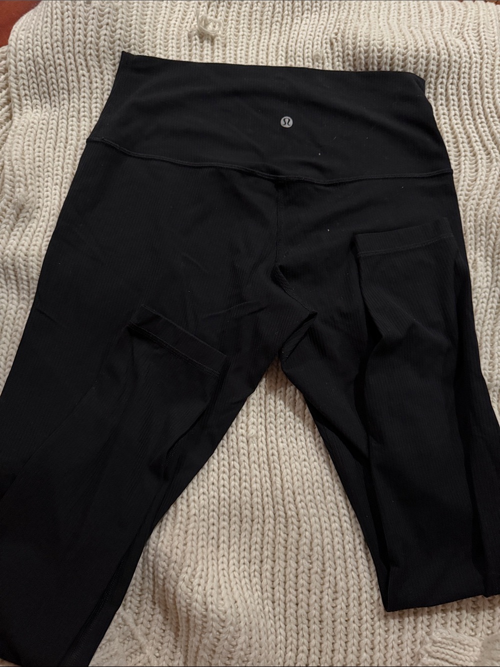 lululemon athletica Black High-Rise Ribbed Leggings